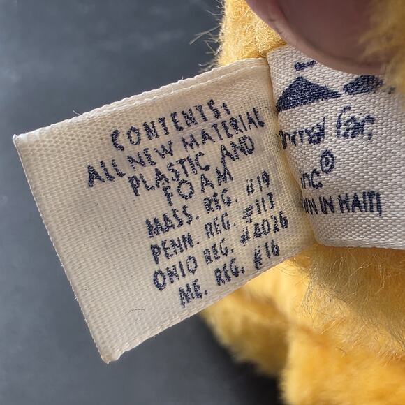 1979 Animal Fair Aarty Ardvark 15" Plush Yellow Red Vest W/Tags Vintage #1 - Picture 12 of 16